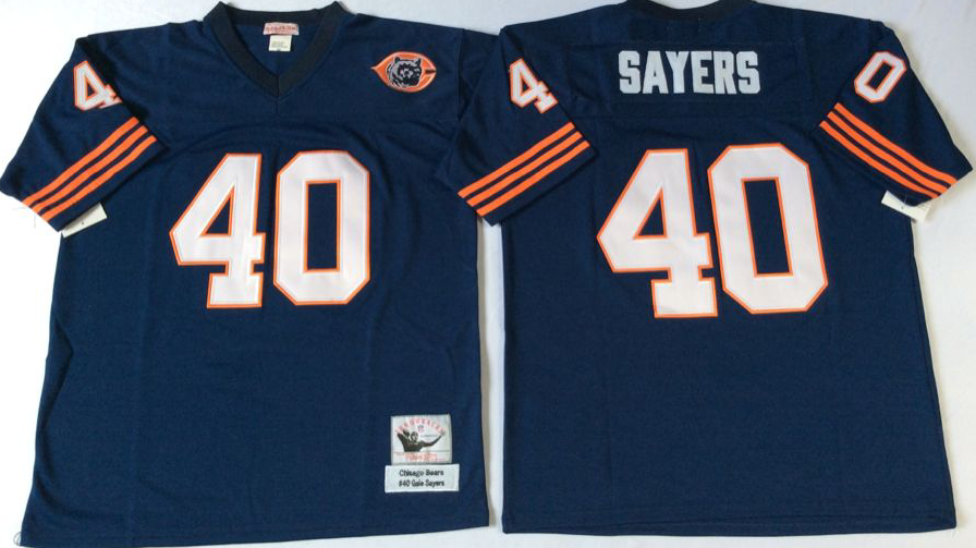 Men NFL Chicago Bears #40 Sayers blue Mitchell Ness jerseys->chicago bears->NFL Jersey